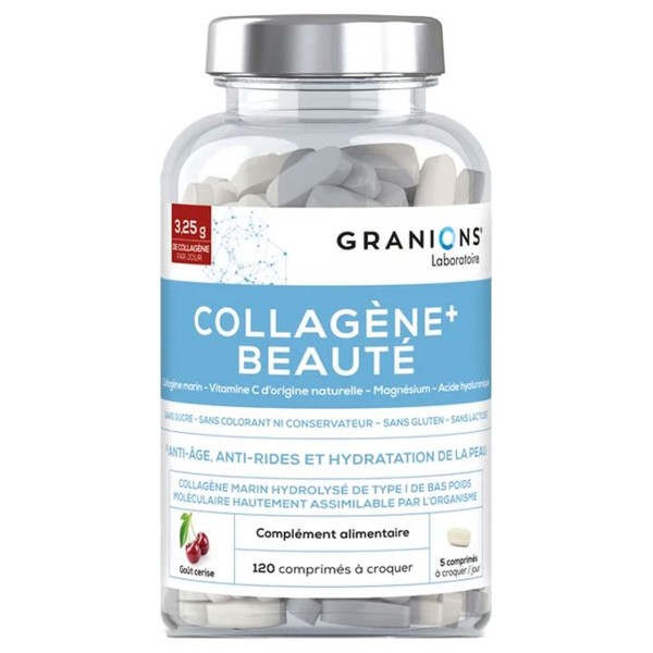 Granions Collagène+ Beauté 120 Comprimés à Croquer, Cerise