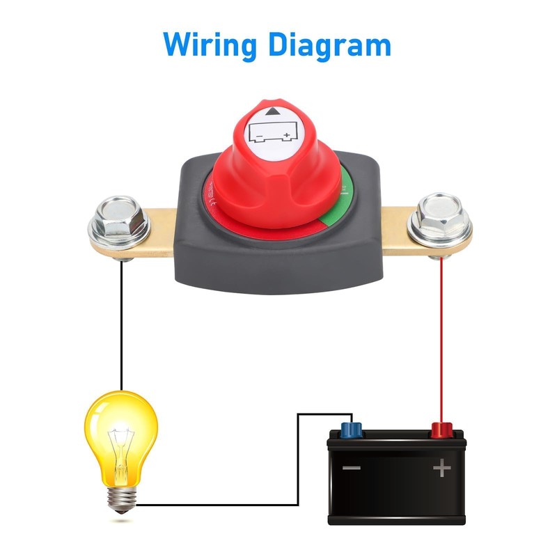 Linkstyle Battery Disconnect Switch, On/Off Side Post Battery Switch, 275A