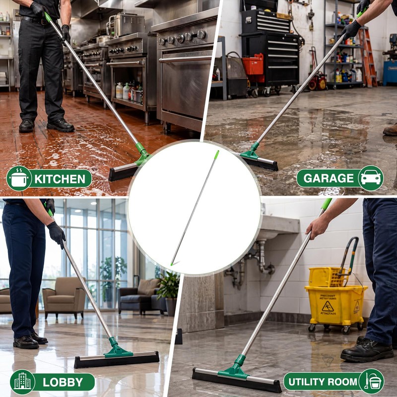 Lanties 4 Pack 57.5-Inch Stainless Steel Floor Squeegee Replacement Handles,