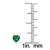 Sterling Silver Created Emerald 5mm Heart Stud Earrings