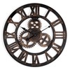 Westclox 20” Large Gear/Open Roman Numerals Black and Gold Wall