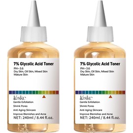 Loske Tónico Exfoliante Facial Con Ácido Glicólico Al 7% Para Una Piel Limpia, Minimizador De Poros, Potenciador De La Luminosidad De La Piel, Fórmula Suave De Uso Diario.