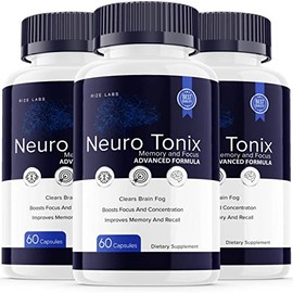 (3 Pack) Neuro Tonix Capsules NeuroTonix Memory and Focus Capsules Advanced Formula (180 Capsules)