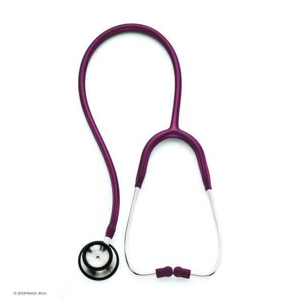 Welch Allyn 5079-139 Adult Professional Stethoscope, Burgundy, Double-Head Chestpiece, Single Lumen Tubing, 28"