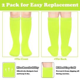 Toddler Baseball Socks Kids Neon Green Baseball Socks Toddler Soccer Sock 2T-3T Green Knee High Sock for Girls Soccer