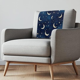 Qehuruxo Headrest Cover for Recliner Furniture Protectors Washable slipcover Couch Chair Headrest Pad Cloth Sofa Back Covers Non Slip Office Theater Seat,Chaise lounges Moon