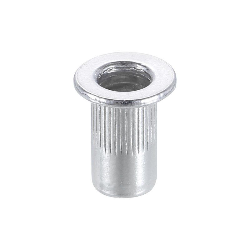 uxcell #8-32 Rivet Nuts Aluminium Alloy Knurled Flat Head Threaded