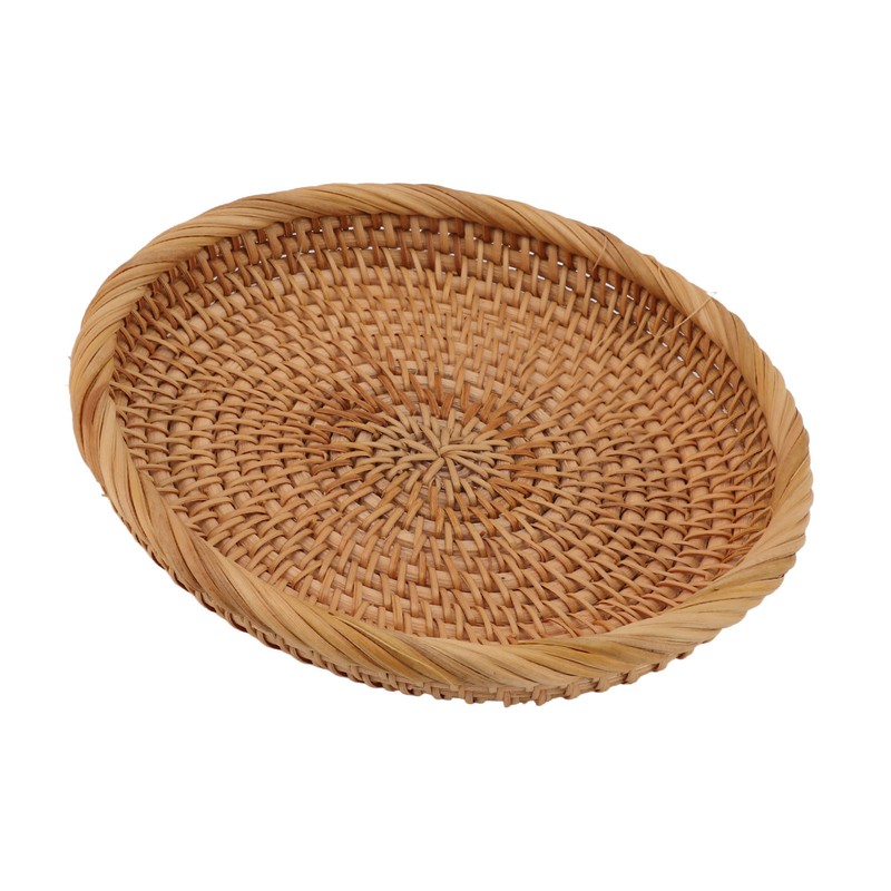 Rattan Fruit Tray Hand Woven Elegant Traditional Natural Rattan Serving