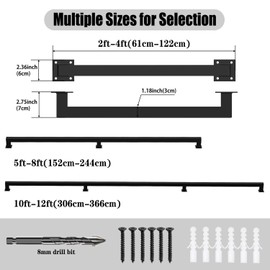 Staircase Handrail for Indoor Stairs, 5ft Modern Hand Railings Grab Bar Kit with Matte Black Finished, Non-Slip Wall Mount Decking Railings for Bars Lofts Kindergarten Guardrail Corridor (5ft, Black)