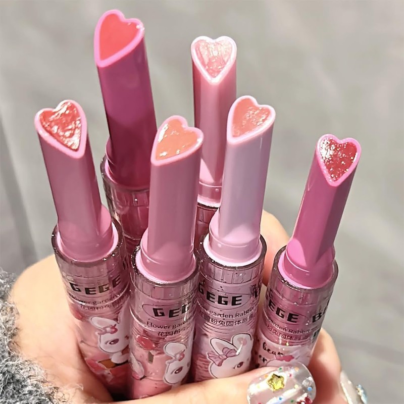 LIANGNISHI Cute, High Pigment Love Lipstick, Removable Lip Makeup, No