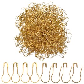 Erewa 500Pcs Gold Bulb Pins 0.8" Gourd Safety Pin Metal Calabash Pins Clothing Tag Pins for Craft Project, Home Accessories