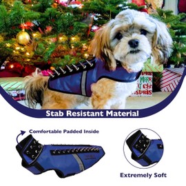 CoyoteVest SpikeVest Dog Harness Vest for Small Dogs, Reflective Dog Vest with Spikes to Shield Your pet from Coyotes, Raptor and Animal Attacks, Anti Hawk Vest, Made in USA(XS-Royal Blue)