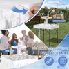 Haddockway Two-Tier Ice Cooler Table, Square Ice Tables for Parties
