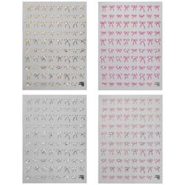 4 Blätter Schleife Nagelsticker,Strasssteine Bögen Nail Sticker Klar Rhinestones Nageldesign Schleifenknoten Nagelsticker Selbstklebend Glitzer Steine Ribbon Bow Nagel Sticker Nagel Zubehör Nail Art
