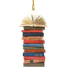 Book Lover Gifts, Book Lovers Heart Ornament, Acrylic Book Ornaments, Book Decorations, Book Gifts for Book Lovers