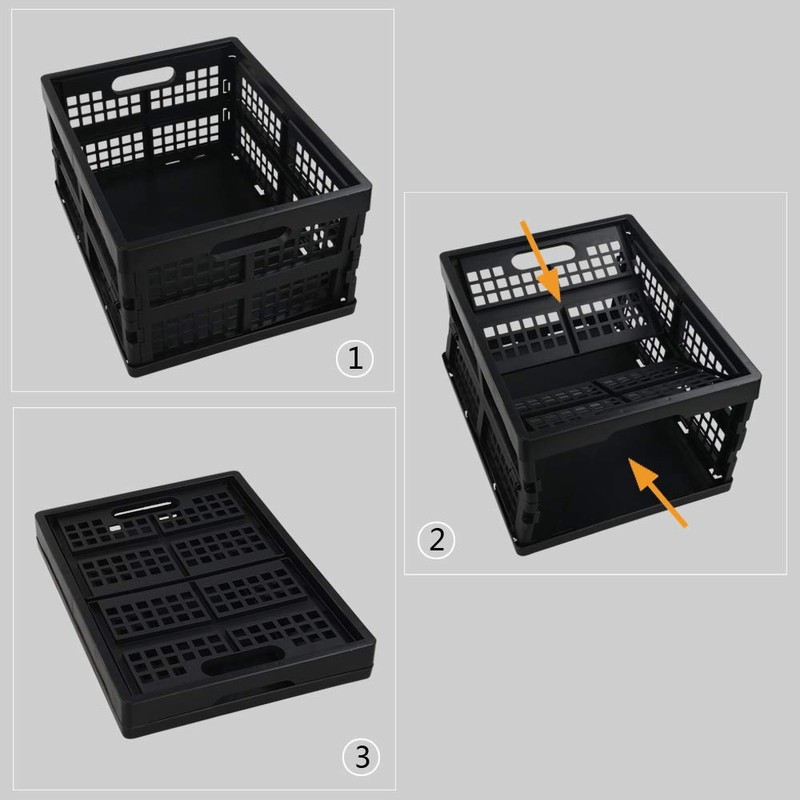Utiao 1 Pack 15L Small Collapsible Milk Crates, Plastic Folding