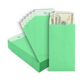 Mr. Pen- Money Envelopes for Cash, 100 Pack, 6.5" x 3.5", Mint Green Craft Paper, Cash Envelopes for Money Saving Challenge Bulk