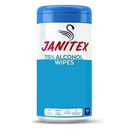 Janitex 75% Alcohol Wipes - 80 Wipes per Canister - 80 counts (pack of 1)