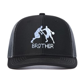KUBILA Brotherhood Basketball Hat for Men | Embroidered 'Brother' Design | Adjustable Trucker Hats for Friend - Training Partner Gift, Gym Memory Keepsake