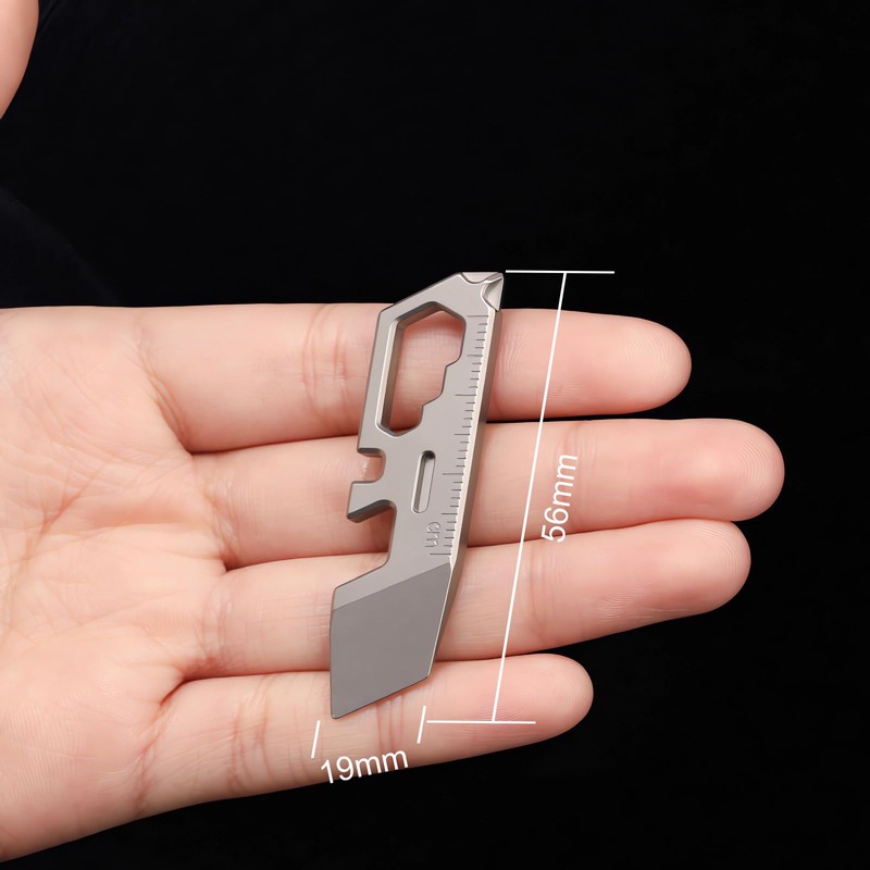 Titanium keychain tool,Lightweight Multipurpose Tool, Can Opener, Pry bar, Wrench