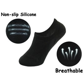 BenSorts Thin No Show Socks for Women Low Cut Invisible Liner Ankle Socks 6 Pairs Black Size 6 7 8 9