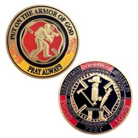 Put on The Armor of God Coin Ephesians 6:11-18 Firefighter Prayer Challenge Coin Fireman Gifts