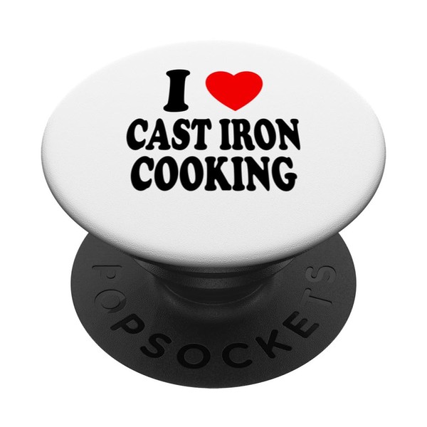 I Heart (Love) Cast Iron Cooking Steak Skillet Chef PopSockets