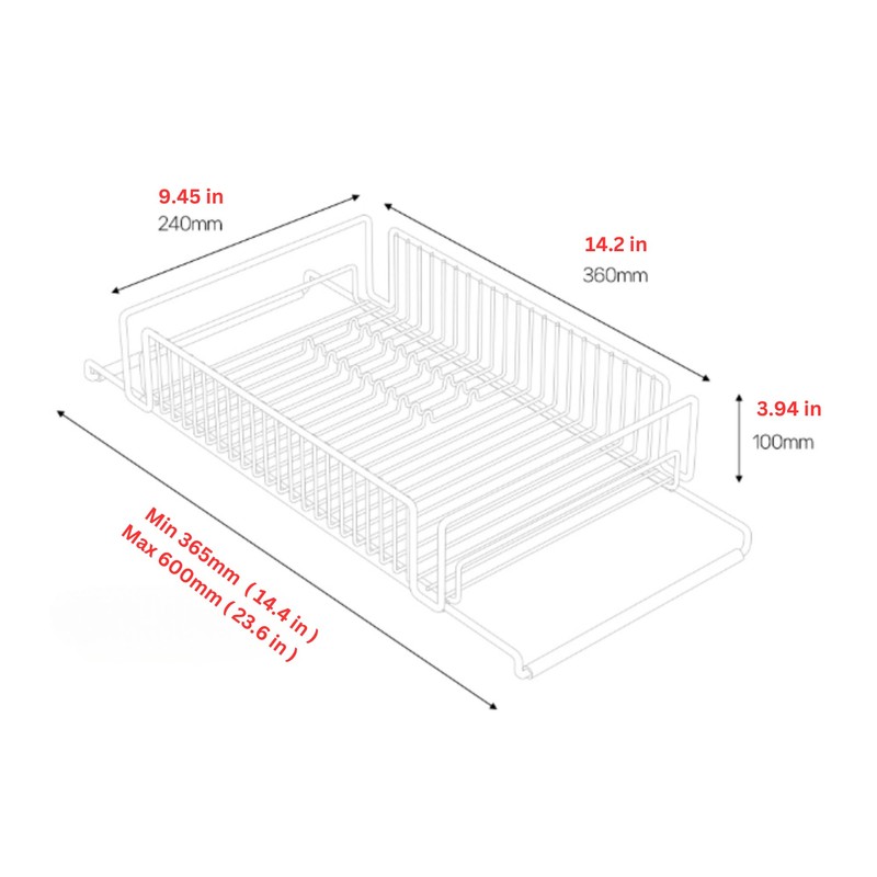 Nineware Expandable Over The Sink Dish Drying Rack – Adjustable