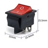 KCD4 3PCS Rocker Switch - 16A/250V, 20A/125V, ON/OFF - Red,