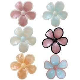 French Flower Claw Hair Clips for Women Non-Slip Strong Hold Clips for Thick Hair,Medium Hair Claw Clips Hair Accessories (Fiverflower6)