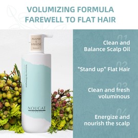 NOUGAT Volume Up Shampoo, Cleanse & Detox, Weightless & Volumizing, Flights Dandruff, SLS & Paraben Free, for Oily, Thin & Fine Hair