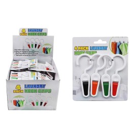 Diamond Visions 4 Pack Multicolor Laundry Hook Clips Bundle of 3 sets (12 Hooks)