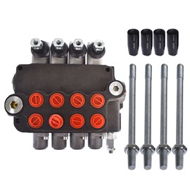 Timunr 4 Spool 21GPM Hydraulic Directional Control Valve, 3600PSI SAE Ports Double Acting Hydraulic Valve with Joystick