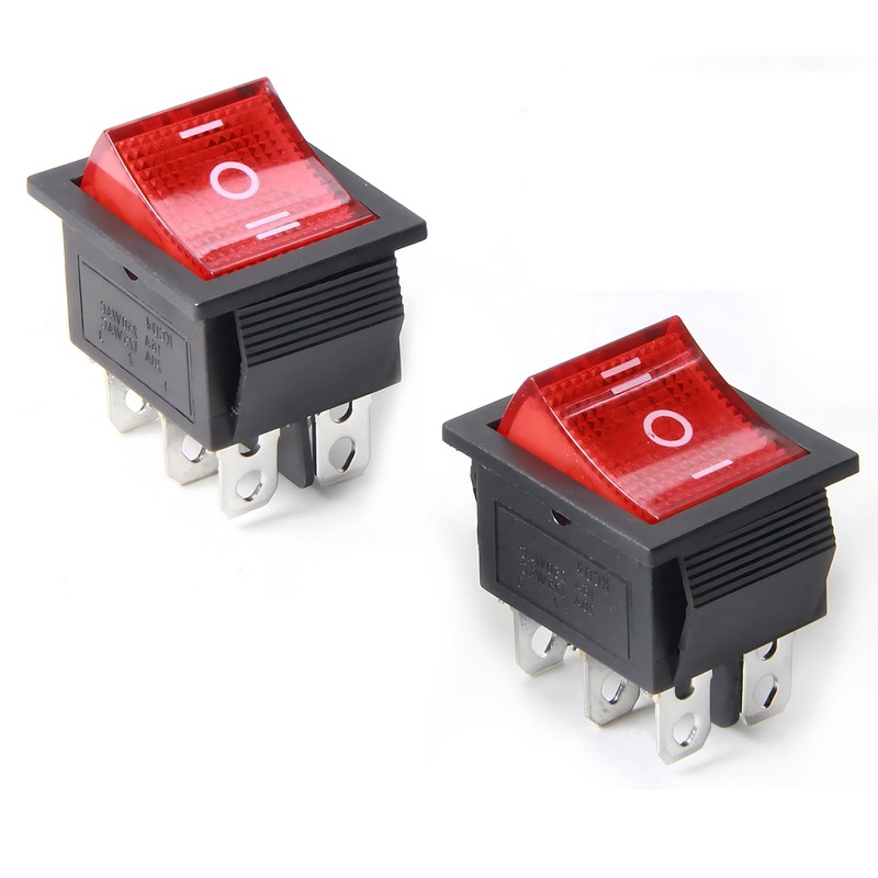 Fielect 2Pcs 6 Pin 3 Position Boat Rocker Switch ON/Off/ON