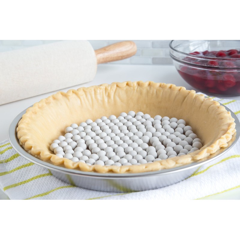 Fox Run Ceramic Pie Crust Baking Weights, 8.8-Ounce, Glass Storage