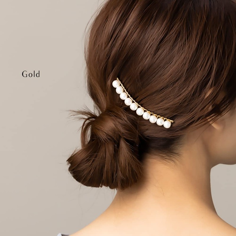 Jewel Box Hair Accessories, Pearl Line, Simple, Yaiai-maki Comb, Adult,