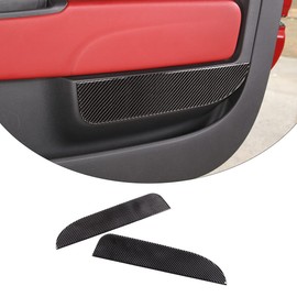 Compatible with Fiat 500 2010-2024 Abarth 595 2014-2024 Soft Carbon Fiber Car Door Anti Kick Panel,Inner Door Anti Kick Decorative Bezel Panel Protection Interior Accessories (Black Carbon Fiber)