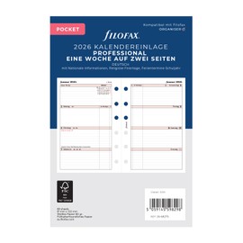 Filofax Kalender Pocket Prof.1 Woche auf 2 Seiten (deutsch)2026