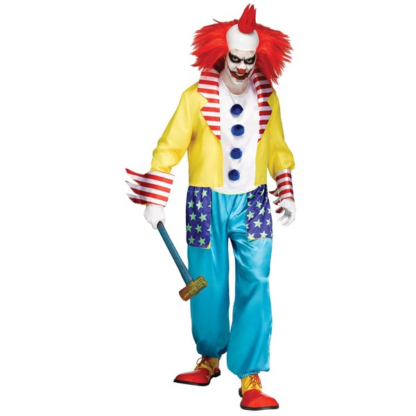 Fun World Men's Wicked Clown Master Adult Costume, Multi, STD.