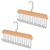 2 Pack Belt Hanger for Wardrobe, Anti Slip Multi Hook