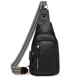 SENDEFN Women's Body Bag, Crossbody Bag, Stylish, Large Capacity, Shoulder Bag, Popular, Commuting to Work, Outdoors, Waterproof, Unisex, Perfect Gift, Black