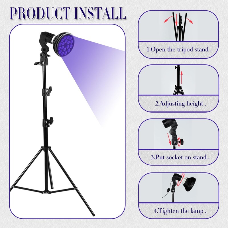 Tanning Lamp for Home Use with Adjustable Stand Purple Light