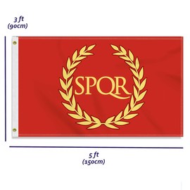 Large 90 x 150 cm SPQR Flag, Large 150D Roman Imperial Period Friendship Banner, Germany Flag Doube Side Print Decor Brass Eyelets Large SPQR