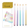 5Pcs One Stroke Nail Art Brush Set, Petal Painting Brushes
