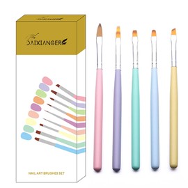 5Pcs One Stroke Nail Art Brush Set, Petal Painting Brushes