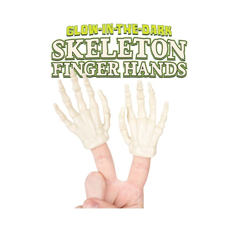 Accoutrements Archie McPhee Funny Glow-in-The-Dark Skeleton Finger Hands: Spooky Set