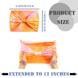 FULZTEY Wide Headbands for Women Fashion Boho Head Bands Pink Tie Dye Headwrap Elastic Yoga Sports Workout Hairbands Knotted Bandanas Soft Fabric Turban Hair Accessories for Teenage Girls 3Pcs