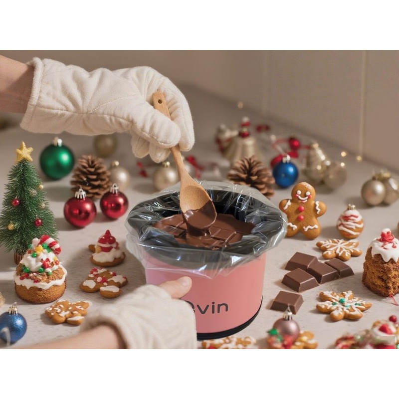 Mini Slow Cooker, 0.65 Quarts, Pink, with 10 BPA-Free Liners