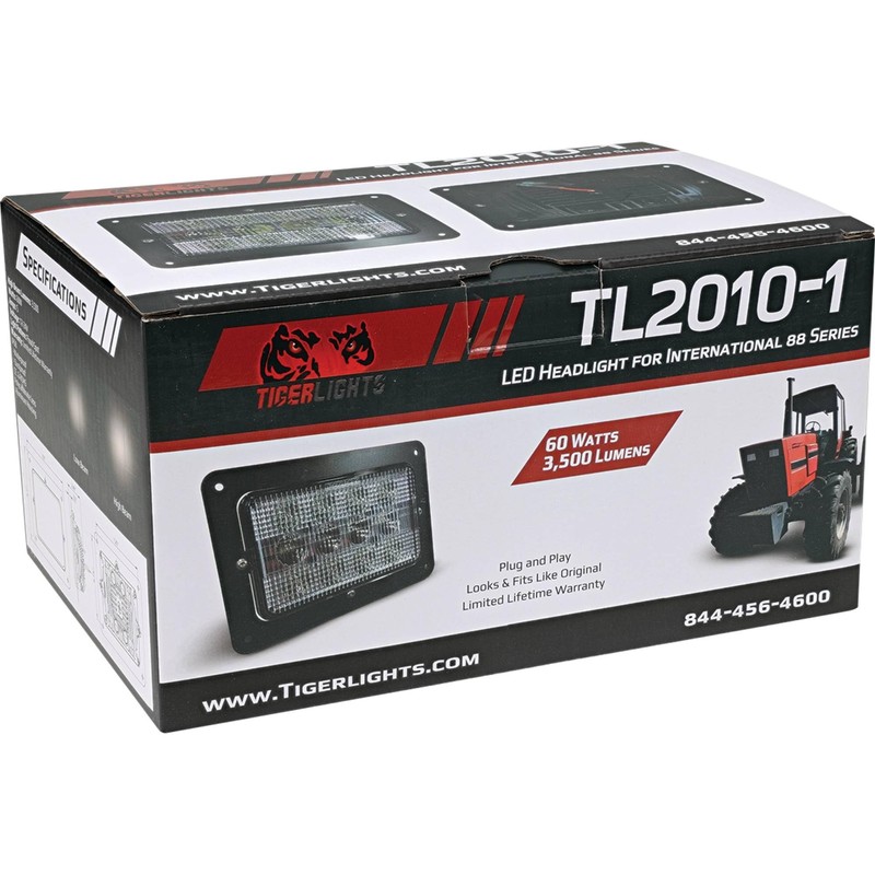 Tiger Lights TL2010-1 LED Tractor Headlight Compatible With/Replacement For Case/International