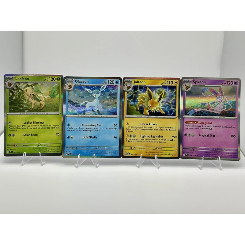Prismatic Evolutions Complete Eevee Set Of 9 Cards Eeveelutions Holo